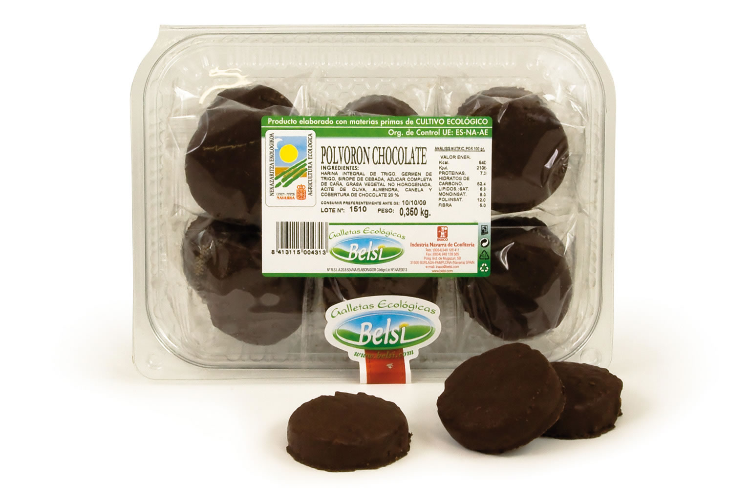 polvorones de chocolate espelta POLVORONES CHOCOLATE DE ESPELTA 350g 12 und - Imagen 1