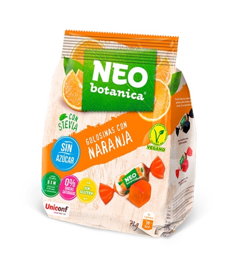 neo naranja NEO BOTANICA-GOLOSINAS NARANJA SIN AZÚCAR 72G - Imagen 1