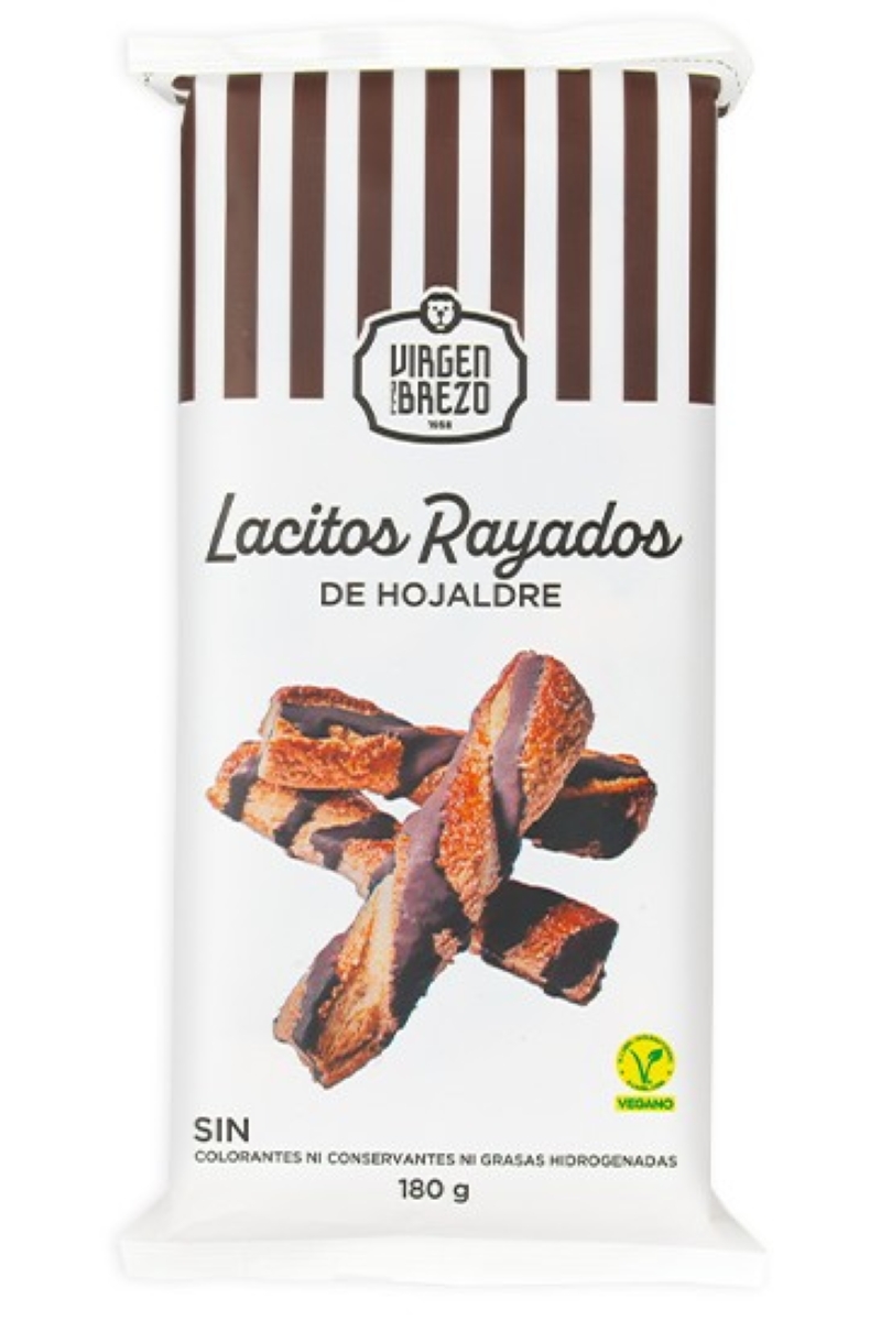 lazos-rayados-retail LACITOS RAYADOS DE HOJALDRE AL CACAO 180g - Imagen 1