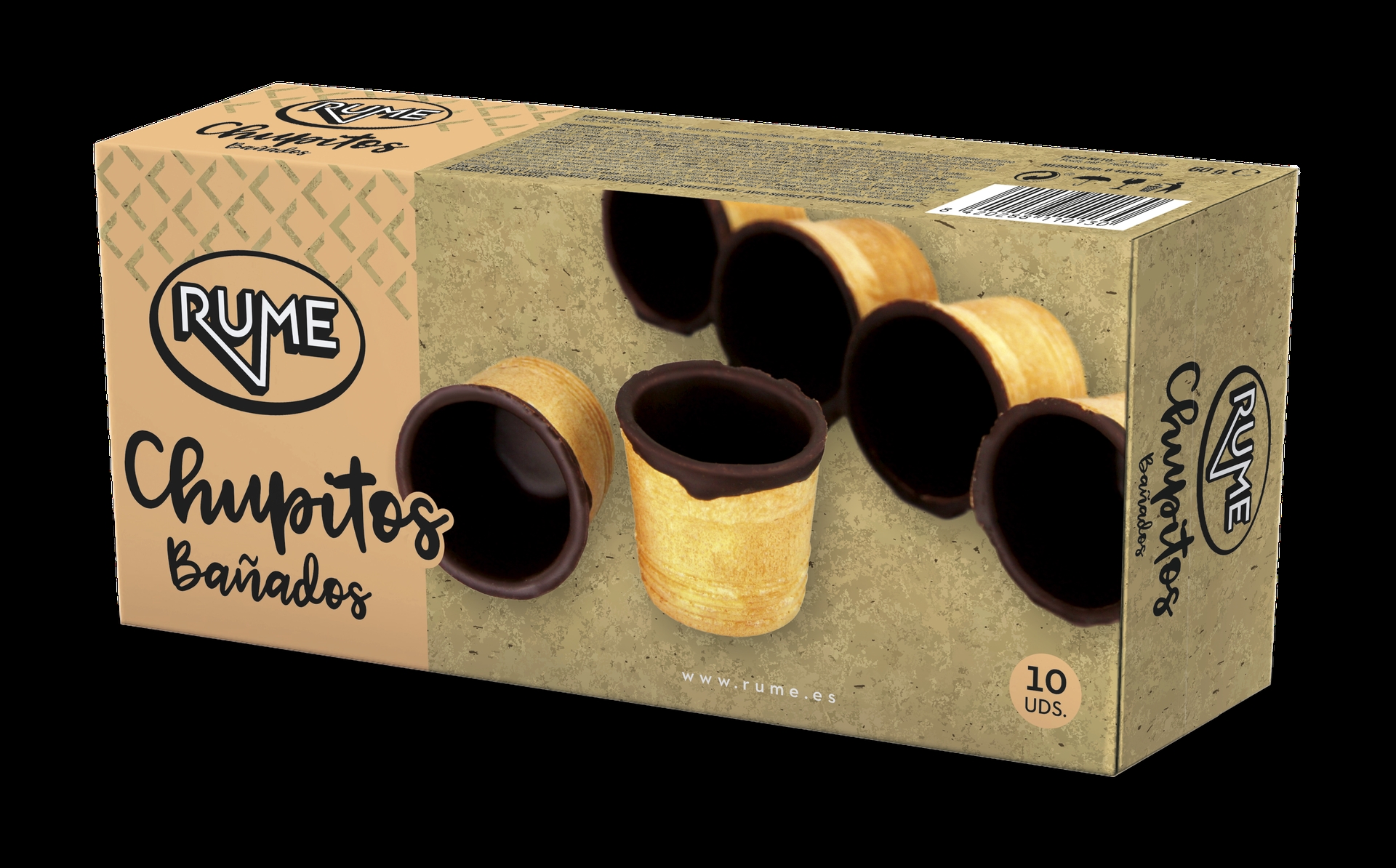 Chupichoc 10 Ud CHUPITOS DE BARQUILLO BAÑADOS DE CHOCOLATE 10und - Imagen 1