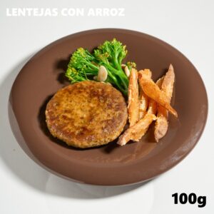 Burger de lentejas y arroz Amara, sugerencia de presentación